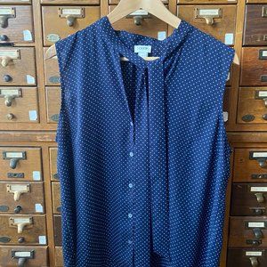 J Crew drapey tie neck blouse, sleeveless